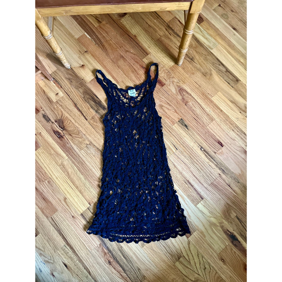 Free People Intimately Black Mini Lace Dress Intimates Swimsuit Cover Size XS - Picture 6 of 14